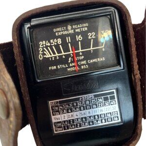 Vtg Weston Master II Exposure Meter Model 853 With Leather Case 58e